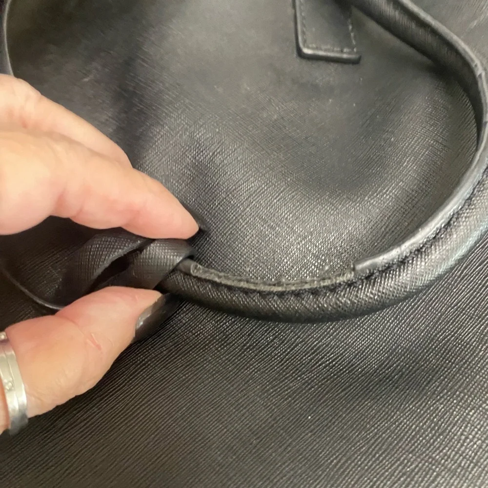 Michael Kors Hamilton Black Satchel with Gold Accents